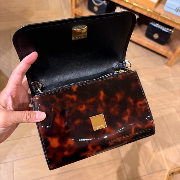 Best Price‼️Tory Burch Emerson Adjustable Shoulder Bag 165964 Tortoise $598 - Picture 8 of 16